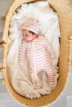 Load image into Gallery viewer, Ruffle 2 Way Zip Romper - Cream & Pink Stripes