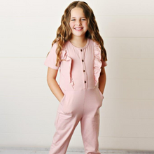Load image into Gallery viewer, Ruffle Pocket Jumpsuit - Dusty Rose