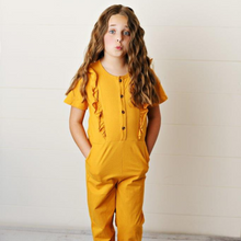 Load image into Gallery viewer, Ruffle Pocket Jumpsuit - Marigold