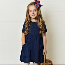 Load image into Gallery viewer, Dark Navy Twirl Dress