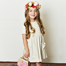 Load image into Gallery viewer, Gray/Beige Twirl Dress