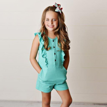 Load image into Gallery viewer, Shorts Romper - Turquoise