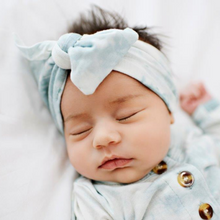 Load image into Gallery viewer, Bow Headband - Marbled Aquamarine