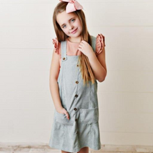 Load image into Gallery viewer, Corduroy Jumper - Chambray (Final Sale*)