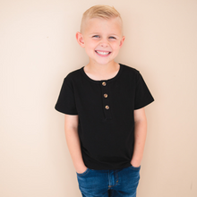 Load image into Gallery viewer, Henley Tee - Black