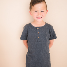 Load image into Gallery viewer, Henley Tee - Charcoal