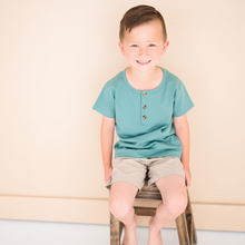 Load image into Gallery viewer, Henley Tee - Turquoise