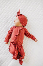 Load image into Gallery viewer, Ruffle 2 Way Zip Romper - Brick