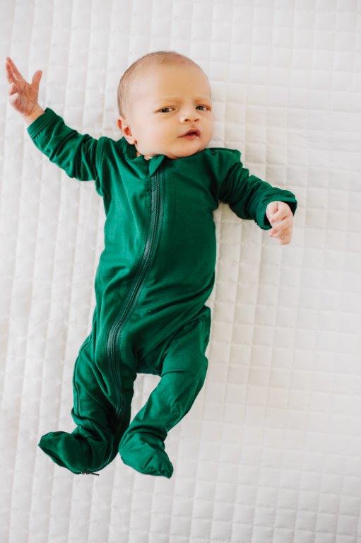 Emerald Green Green Baby Jumpsuit Emerald Green Micro Velvet Baby