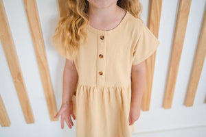 Button Twirl Dress - Linen