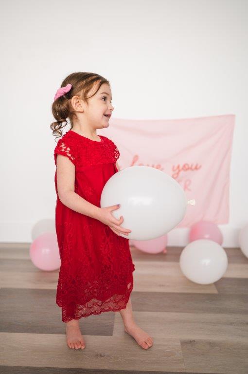 Girls' Red Lace Dress | Presley Couture