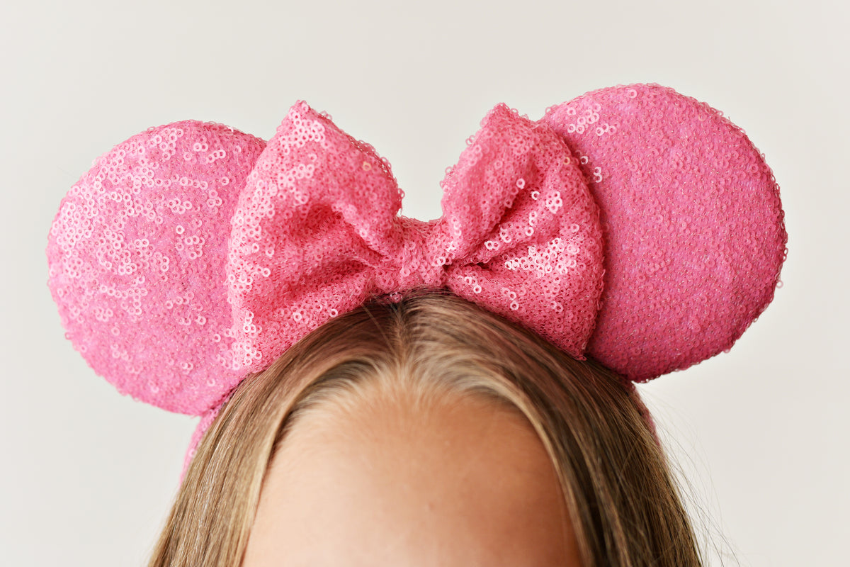 Disney Minnie Mouse Sequin Ears with Sequin Bow, Pink