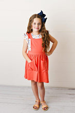 Load image into Gallery viewer, Softest Pinafore - Bright Coral (Final Sale*)