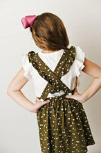 Load image into Gallery viewer, Softest Pinafore - Olive Green Heart (Final Sale*)