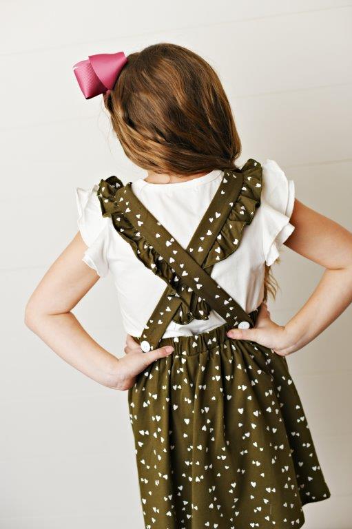 Girls' Cabernet Ruffle Pinafore Dress