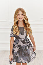 Load image into Gallery viewer, Faded Camo Twirl Dress
