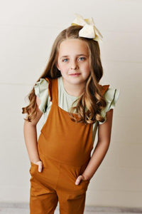 Brown Ruffle Overall