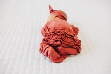 Load image into Gallery viewer, Ruffle 2 Way Zip Romper - Brick