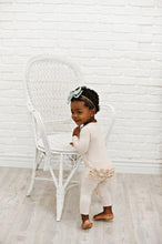 Load image into Gallery viewer, Ruffle 2 Way Zip Romper - Ribbed Oatmeal