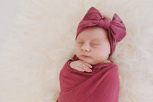 Load image into Gallery viewer, Bow Headband - Ribbed Mauve