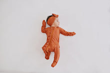 Load image into Gallery viewer, Ruffle 2 Way Zip Romper - Ribbed Rust