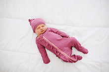Load image into Gallery viewer, Ruffle 2 Way Zip Romper - Ribbed Mauve