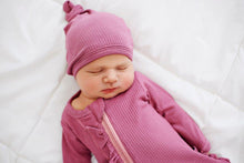 Load image into Gallery viewer, Ruffle 2 Way Zip Romper - Ribbed Mauve