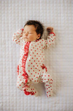 Load image into Gallery viewer, Ruffle 2 Way Zip Romper - Love Bug