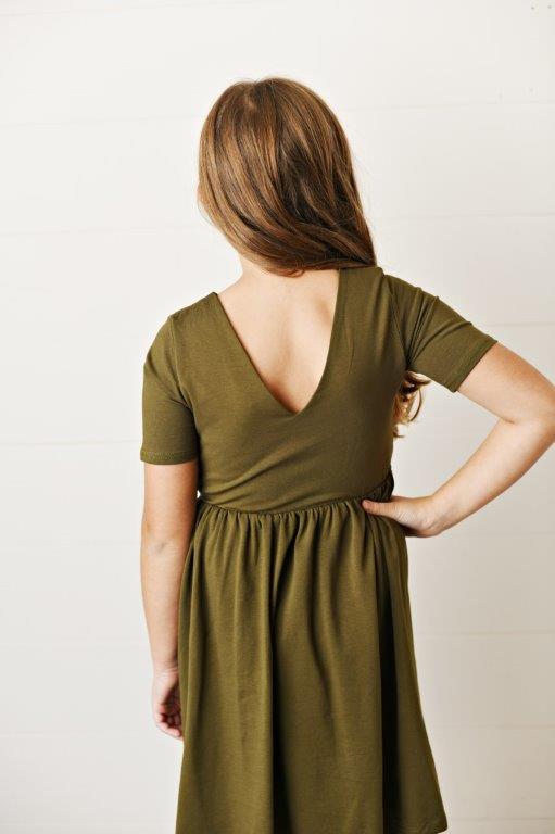 Olive Twirl Dress For Girls & Toddlers