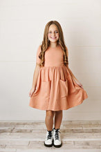 Load image into Gallery viewer, Golden Apricot Twirl Dress