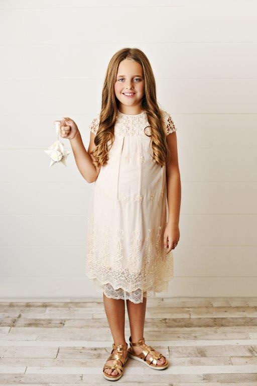 Girls' Cream Lace Dress | Presley Couture 6/12M