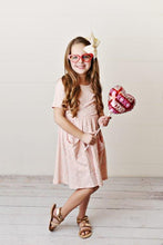 Load image into Gallery viewer, Pink Hearts Twirl Dress