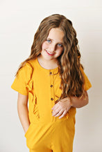Load image into Gallery viewer, Ruffle Pocket Jumpsuit - Marigold