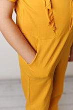 Load image into Gallery viewer, Ruffle Pocket Jumpsuit - Marigold