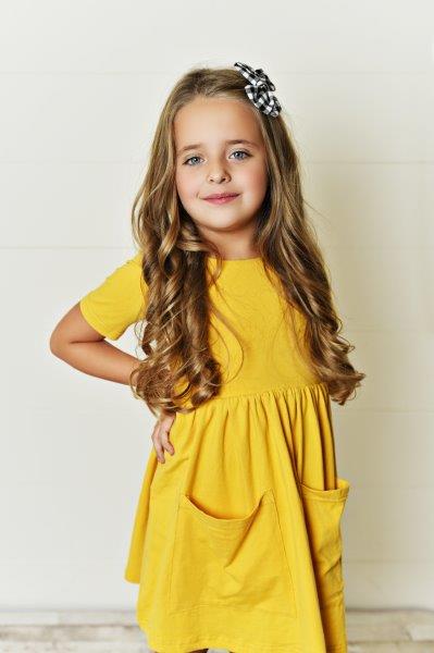Mustard Yellow Twirl Dress for Girls & Toddlers | Presley Couture 18/24 Mustard Yellow Twirl Dress for Girls & Toddlers | Presley Couture 18/24