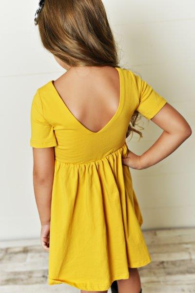 Mustard Yellow Twirl Dress For Girls & Toddlers Mustard Yellow Twirl Dress For Girls & Toddlers