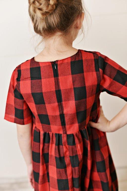 Girls' Red & Black Gingham Dress | Presley Couture 4/5T Girls' Red & Black Gingham Dress | Presley Couture 4/5T