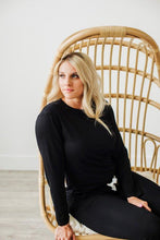 Load image into Gallery viewer, Black - Women's Long Sleeve Lounge Set