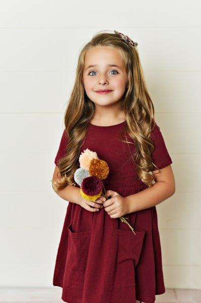 Maroon Twirl Dress For Girls & Toddlers | Presley Couture 18/24 Maroon Twirl Dress For Girls & Toddlers | Presley Couture 18/24