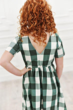 Load image into Gallery viewer, Green Check Twirl Dress