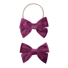 Load image into Gallery viewer, Velvet Bows - Light Plum