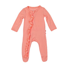 Load image into Gallery viewer, Ruffle 2 Way Zip Romper - Peach