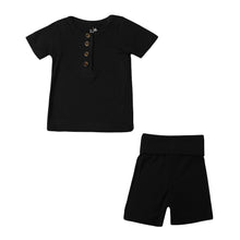 Load image into Gallery viewer, Ribbed Black - Kids Lounge Set