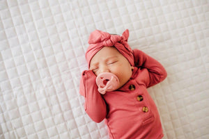 Knotted Baby Gown - Azalea