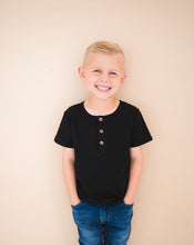 Load image into Gallery viewer, Henley Tee - Black