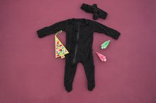 Load image into Gallery viewer, Ruffle 2 Way Zip Romper - Black