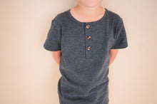 Load image into Gallery viewer, Henley Tee - Charcoal