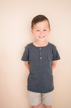 Load image into Gallery viewer, Henley Tee - Charcoal