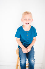 Load image into Gallery viewer, Henley Tee - Cobalt