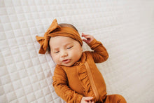 Load image into Gallery viewer, Ruffle 2 Way Zip Romper - Cognac
